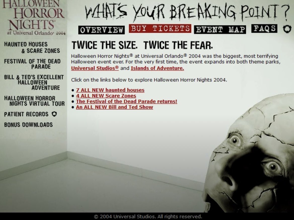 USMCTwoFace's tweet photo. Day 6 of asking @HorrorNightsORL to bring back their website! https://t.co/72xA5qHVfj