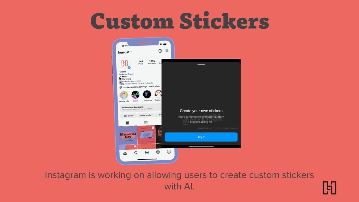 Hurrdat's tweet photo. Take your Insta game to the next level with the platform's new features: custom sticker AI, the ability to show posts to "Close Friends" only, and more! Which one are you excited to try? 🤩 #InstaFeatures https://t.co/Venx9XkS2j