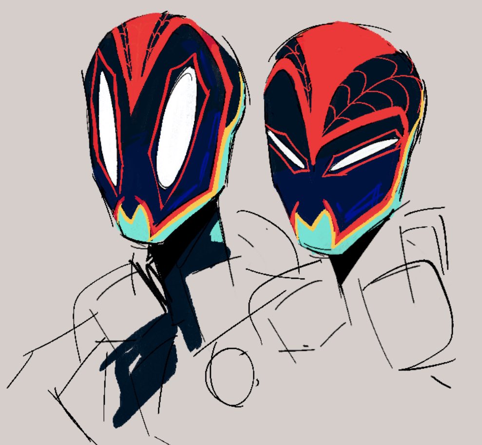 Changed her mask design slightly 
I was determined to keep the primary colours colour palette because it’s always been my favourite 

#Spidersona