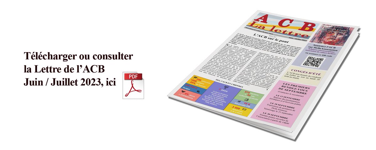 de_berbere's tweet photo. Consulter #lalettre de l'ACB de juin/juillet 2023:
https://t.co/hGCobOLqOl https://t.co/84WLp5T5QT