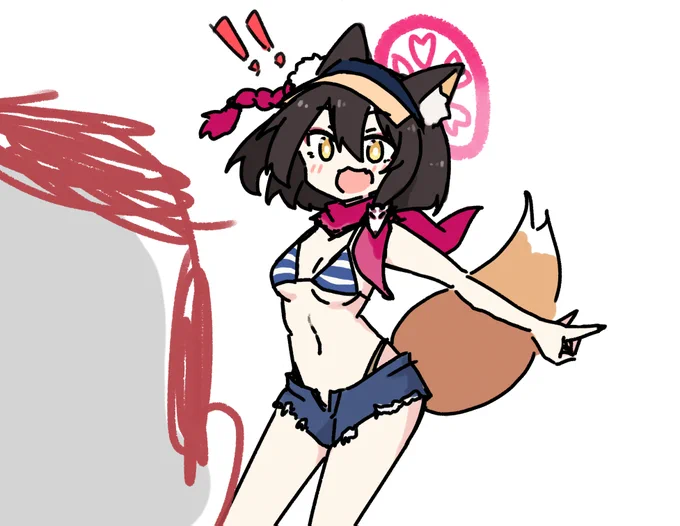 あ!やせいのイズナが あらわれた!#ブルアカ 