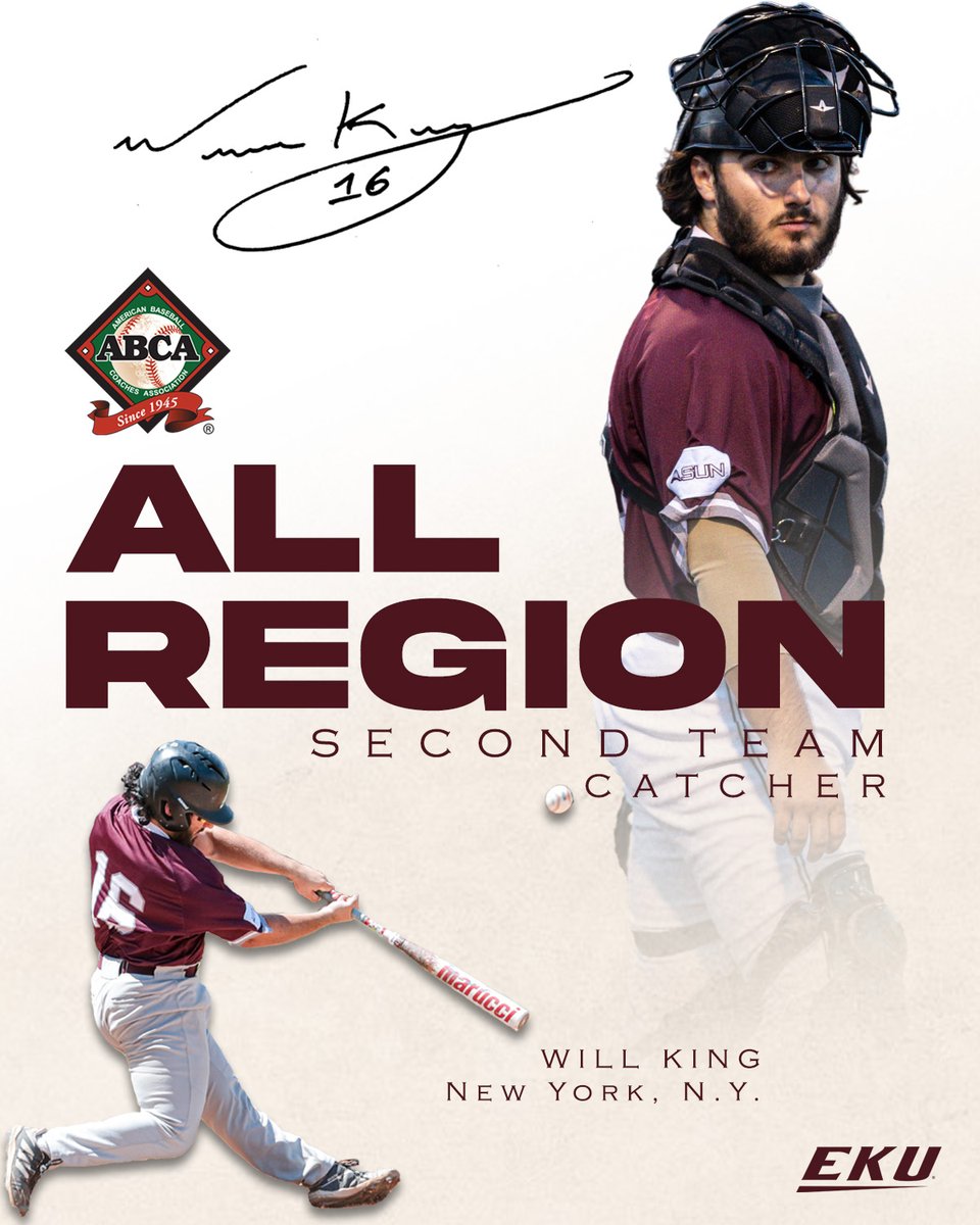 🏆 <a href="/willking16_/">Will King</a> is an <a href="/ABCA1945/">ABCA</a> All-Region selection.
⚾️ .346/.427/.626
⚾️ 13 doubles
⚾️ 12 HRs
⚾️ 47 RBIs
full story 👉bit.ly/3p4sOwU