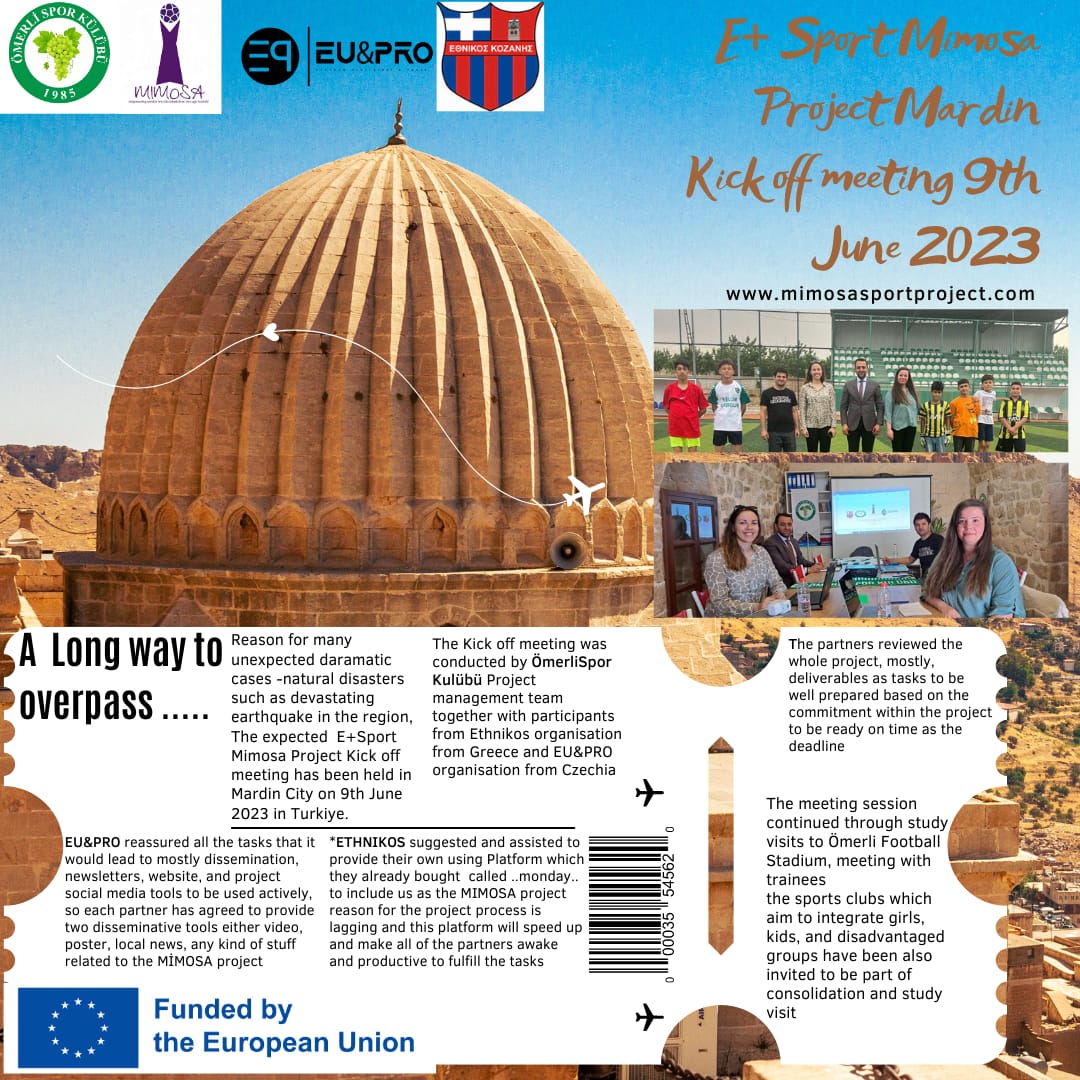 Mimosaproject1's tweet photo. E+ Sport Mimosa Project Mardin Kick off Meeting 9 th June 2023 https://t.co/vNcLLLxfFi
