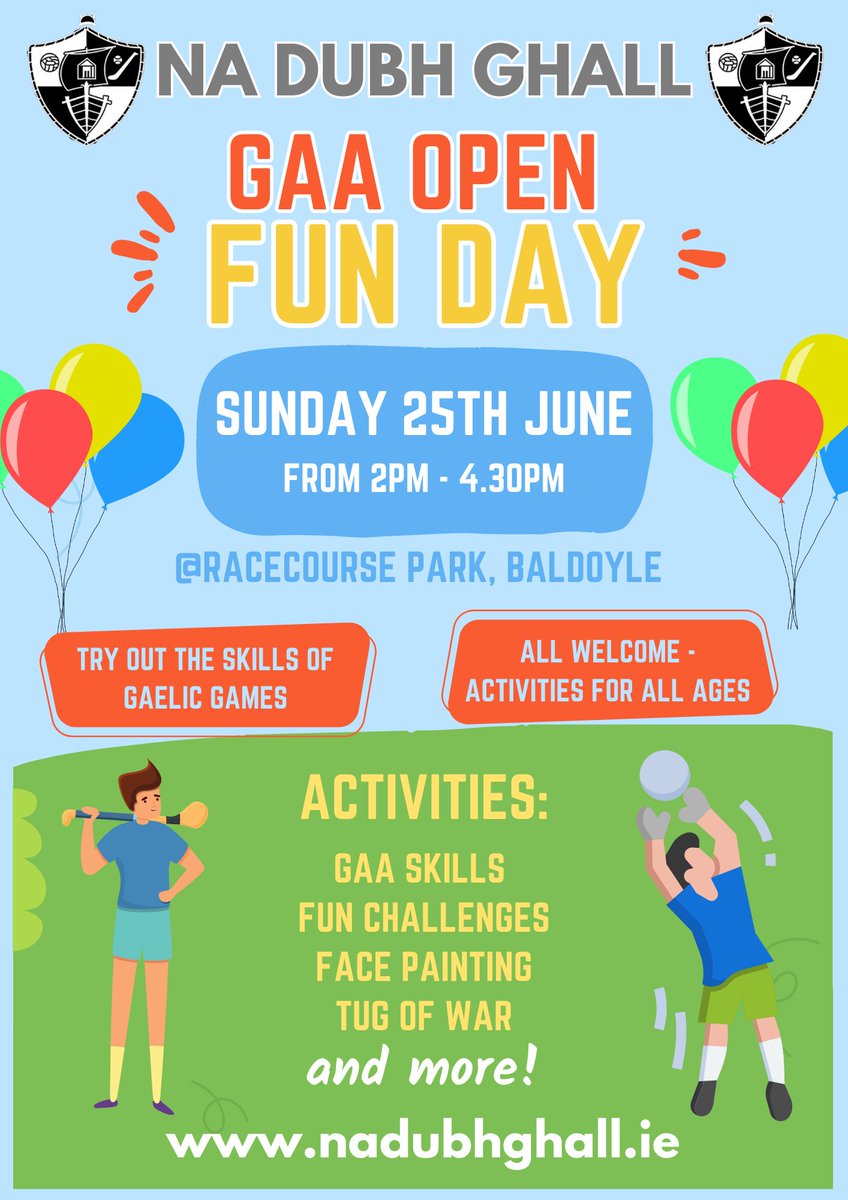 The club are holding our Annual Fun Open Day on Sunday 25th June. 
With lots of Fun Activities and challenges for all ages, it promises to be a great day. 
All are welcome, so please come along if you can and spread the word. #Baldoyle