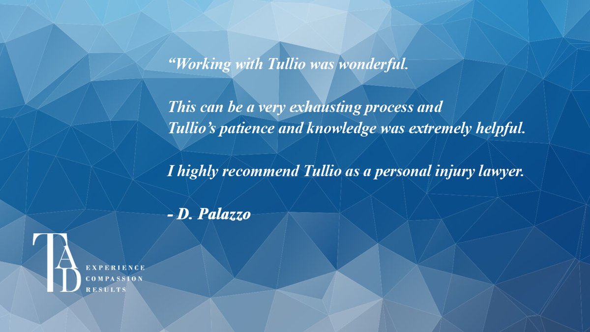 Client testimonial for personal injury lawyer, Tullio D'Angela 

#longtermdisability #personalinjury #personalinjurylawyer #torontolawyer #personalinjuryattorney #personalinjuryattorneys #personalinjurylawfirm