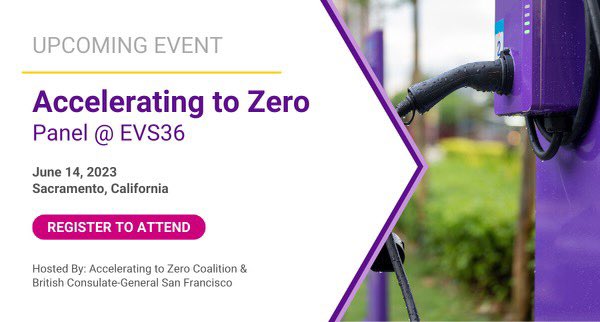 UKin_SF's tweet image. It’s the final day of @EVS36CA! We’re kicking off this morning with a panel event with the #AcceleratingToZero (A2Z) Coalition featuring current signatories of the #ZEVDeclaration – a key outcome of #COP26. 

Register here: bit.ly/3CjrN71

#UKinSacramento