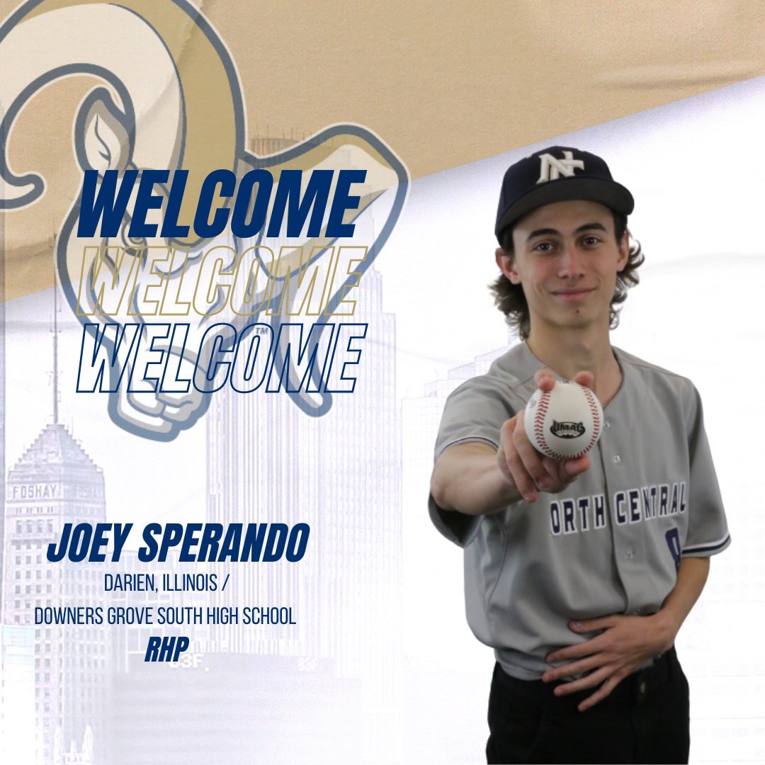 Introducing our new Rams for the 23-24 season! 
🚨🐏⚾️🐏🚨
Joey Sperando
RHP
Darien, IL 
Sports Management 

#DowntownU x #D3Baseball 
#Ramily