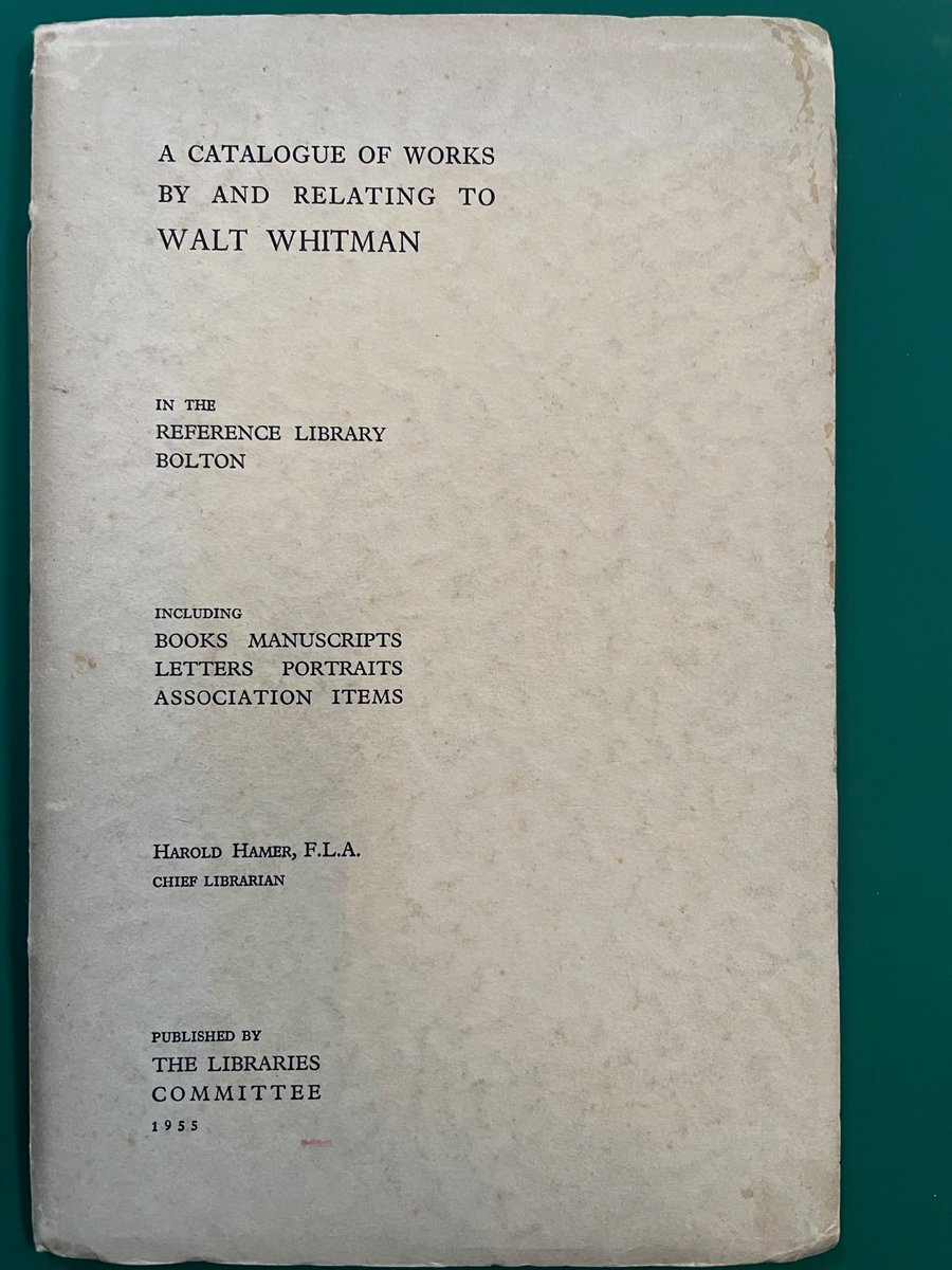 GEDMEL's tweet photo. It's a bit of an oddity as to how a Walt Whitman fan club emerged in Bolton in the 1880s. I'll let the introduction to the booklet explain. https://t.co/jya8WsKFJm