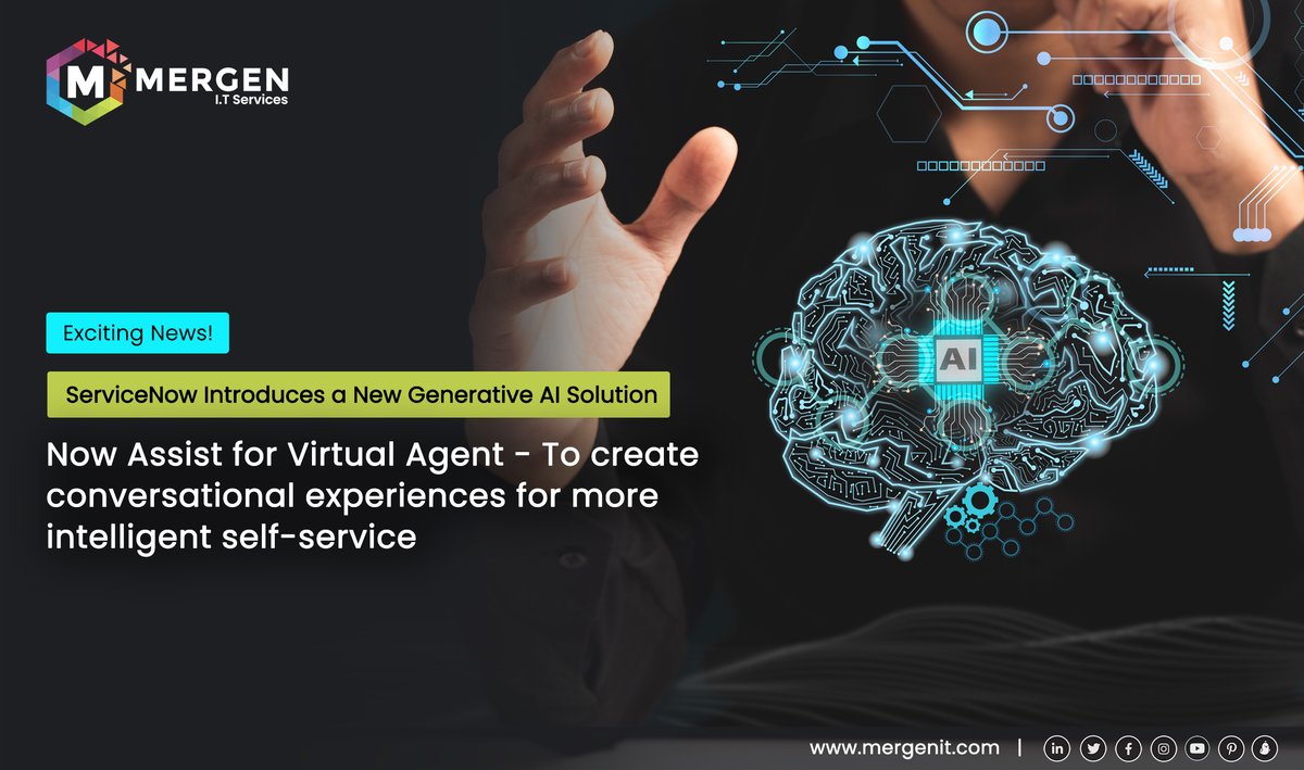 it_mergen's tweet photo. Now Assist uses #generativeAI to provide direct & contextually accurate responses, making it easier than ever to find quick & accurate solutions. This solution enhances self-solve rates, accelerates issue resolution, & boosts productivity. #assist #AI #SelfService #mergenitllc https://t.co/yqNL5DD1VP