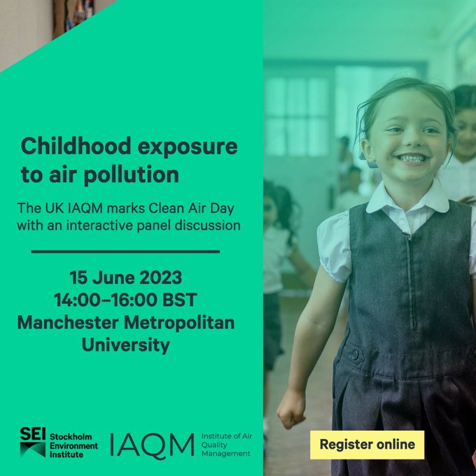 For anyone still in Manchester tomorrow, head to @ManMetUni for 2pm for the @IAQM_UK forum on childhood exposure to #AirPollution. @drrhysarcherwill present the #SAMHE project and @pfl4539 will speak about the @TAPASNetwork. Register at: iaqm.co.uk/event/airshare… #CleanAirDay