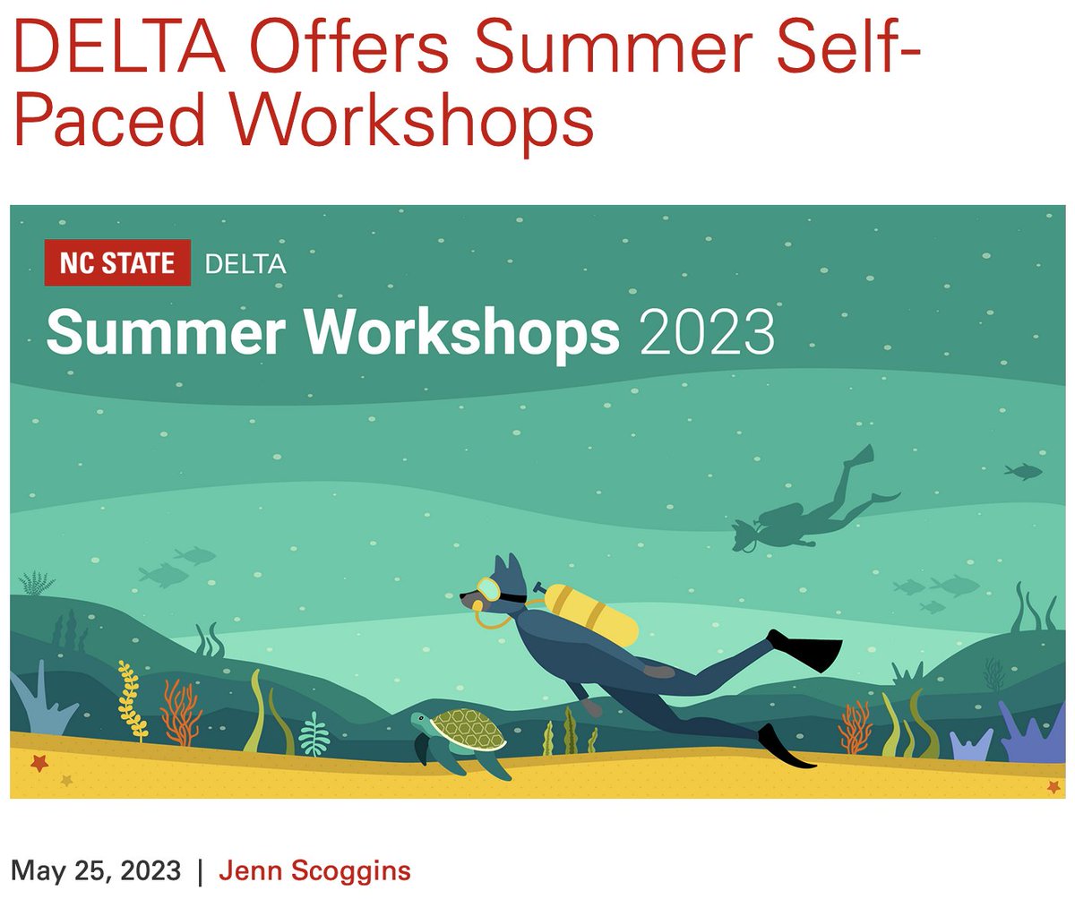NC State DELTA (@ncstatedelta) on Twitter photo Want to start the fall semester with a new, more organized approach to your course? DELTA can help with a variety of asynchronous, self-paced online workshops available this summer. Discover sessions that suit your needs! <a href="/NCStateOFE/">NC State Office for Faculty Excellence</a> <a href="/WolfpackAtWork/">Wolfpack At Work</a>
ow.ly/IrTZ50OC5cv Want to start the fall semester with a new, more organized approach to your course? DELTA can help with a variety of asynchronous, self-paced online workshops available this summer. Discover sessions that suit your needs! <a href="/NCStateOFE/">NC State Office for Faculty Excellence</a> <a href="/WolfpackAtWork/">Wolfpack At Work</a>
ow.ly/IrTZ50OC5cv