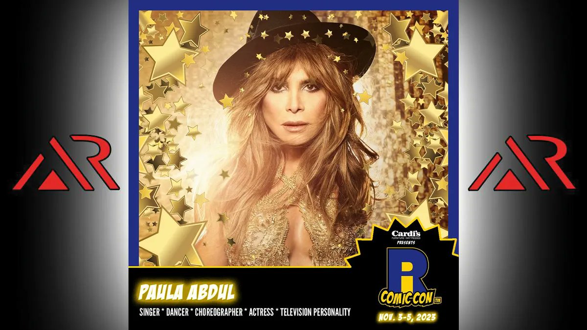 She's forever our girl! Please welcome Grammy and Emmy Award-winning @paulaabdul to Rhode Island Comic Con for SATURDAY ONLY! Paula was an original judge on American Idol for 8 seasons and is a renowned choreographer in addition to her 10 chart-topping hits. #AmericanIdol