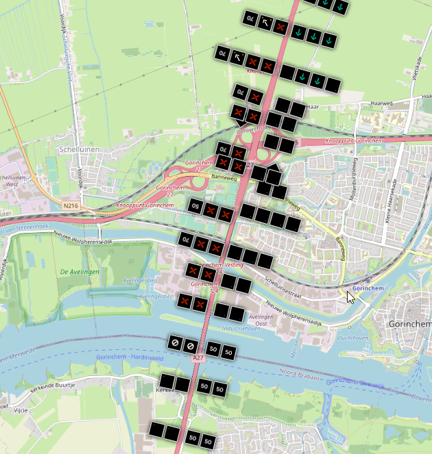 Het is fijn om te weten dat je na de kruizen wel door mag rijden :-) Beeld via mxbord.nl: #A27 momenteel #DICHT richting Breda ter hoogte #Merwedebrug