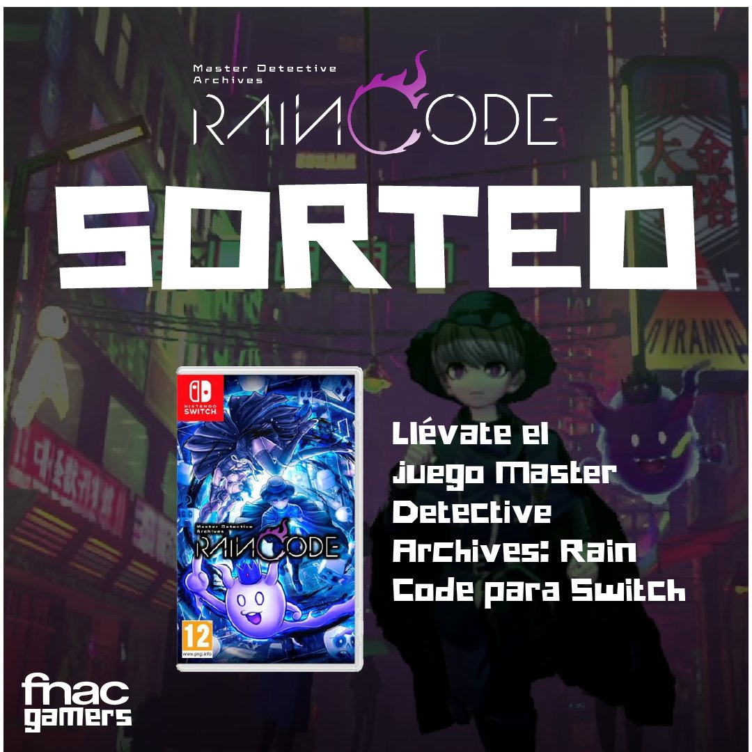 Fnac_Gamers's tweet photo. 💥 SORTEO 💥

Tenemos dos juegos Master Detective Archives: Rain Code para Switch. ¿Quieres uno?

✅ Síguenos en @Fnac_Gamers y @Fnac_ESP
✅ Menciona a tu amigo Detective Maestro
✅ RT

Resultado el 15/6
BBLL en https://t.co/asmxSJGGuM https://t.co/apAqDn7Kkl
