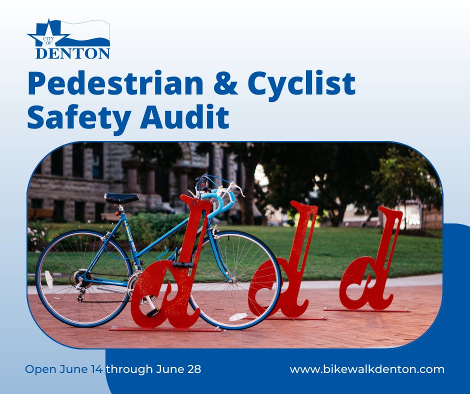 cityofdentontx's tweet image. Denton residents, your input is crucial! Share your perception of pedestrian and cyclist safety by participating in our survey. Let's work together for safer streets! 

English survey: surveymonkey.com/r/BikeWalkDent…
Spanish survey: es.surveymonkey.com/r/SSHL2BF