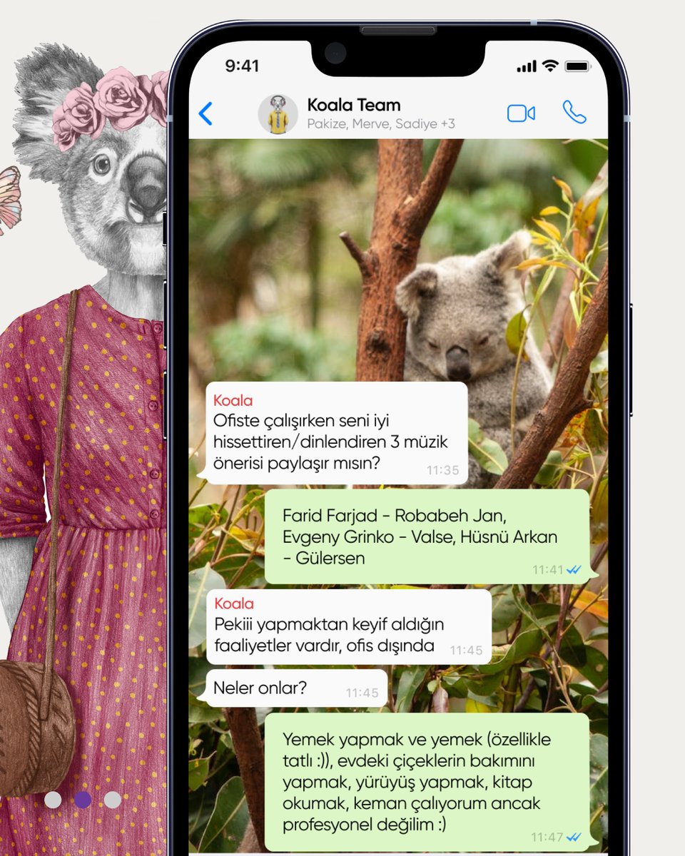 Koala ekibiyle tanışmaya kaldığımız yerden devam ediyoruz! 🐨😍Ekibimizin en #azimli en #sakin ve en #kuralcı Business Developer’ı sevgili Seher Özen; Yemek yapmayı, yürüyüş yapmayı, kitap okumayı ve keman çalmayı çok sever. 🥰

İyi ki bizimlesin Seher!💜🐨

#team #ekip #takım