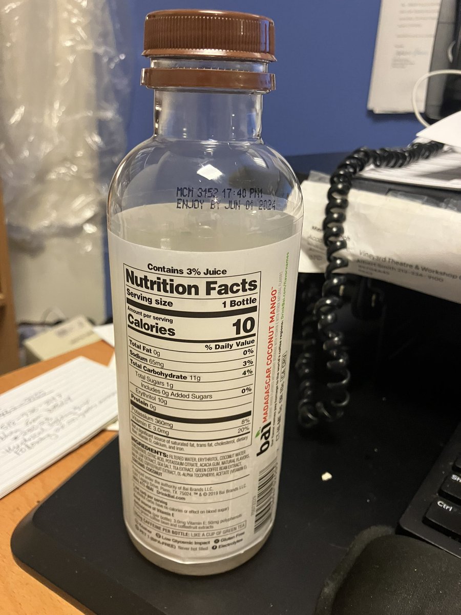 I tried some free <a href="/drinkbai/">Bai</a> at their #UnionSquareNYC popup today and unfortunately I think it’s kind of gross. 1 gram of sugar and no artificial sweeteners but there’s 10 grams of Erythritol…a “naturally occurring” sugar alcohol. Tastes fake. #natural #water