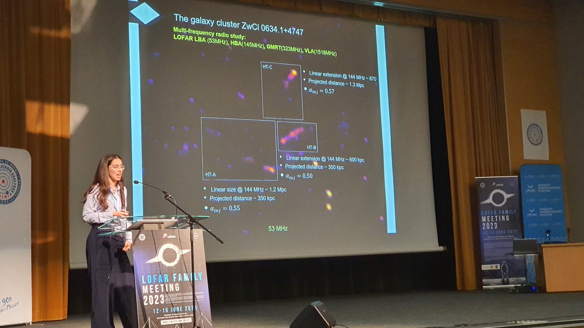 In the final talk of the day, Giulia Lusetti presenting her awesome detailed study of galaxy life-cycles in the turbulent environment of clusters. Multi-wavelength data leads the way! #lfm23