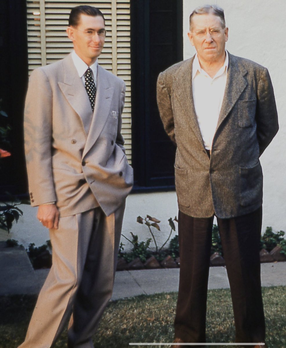 My grandfather (on the right) hated my dad, his own son, because he knew my dad was queer. This is the only photo we have of the two of them together. My grandfather hit my dad every chance he got. Tell me again about the rights of parents. 🏳️‍⚧️🏳️‍🌈❤️💜🩷 #pride #queer