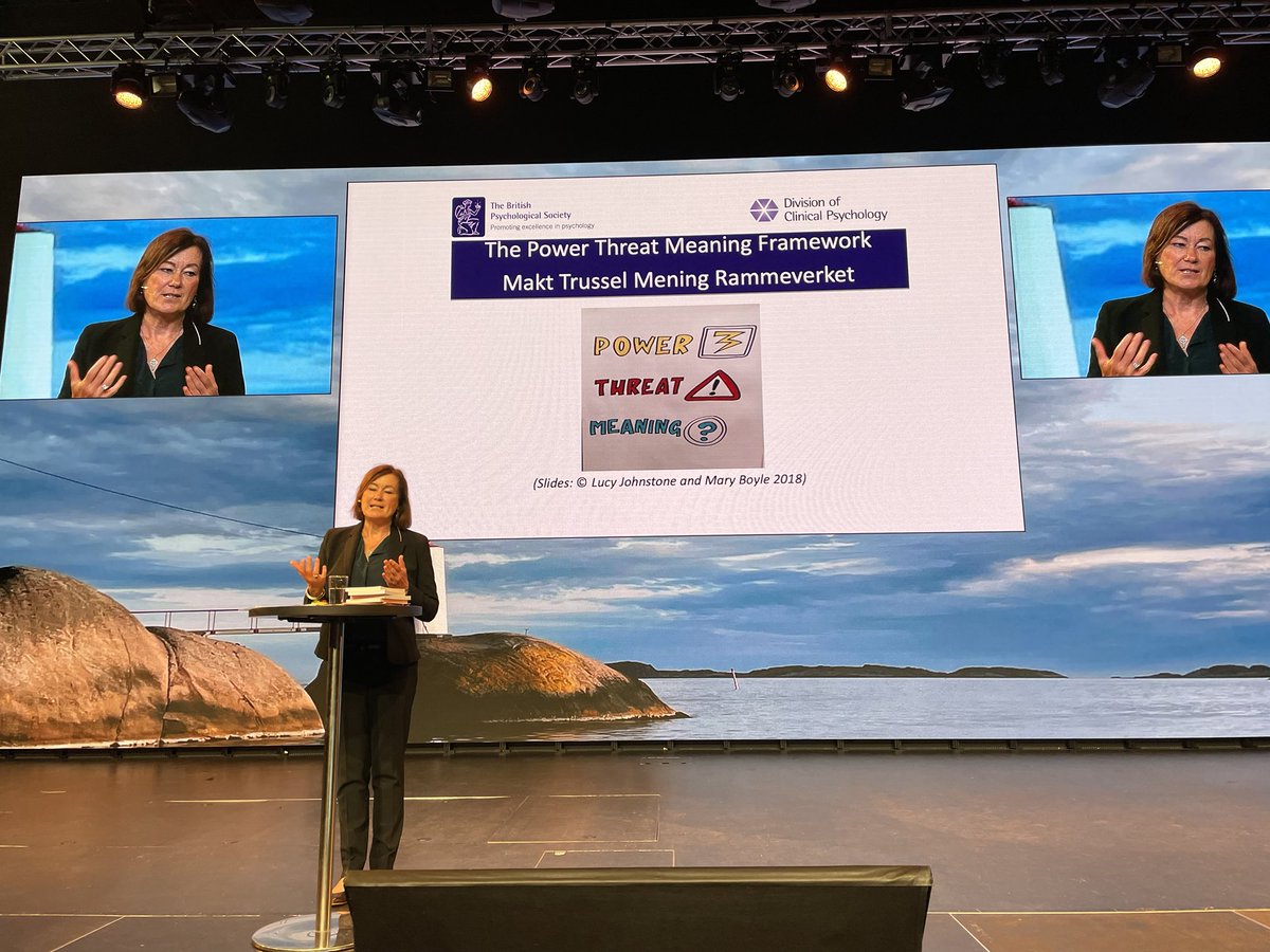 PTMFramework's tweet image. Lucy Johnstone’s invited presentation on the #PTMFramework to an audience of 600 in Kristiansand, southern Norway. She also did a workshop to MH professionals on further integrating the PTMF into their services.