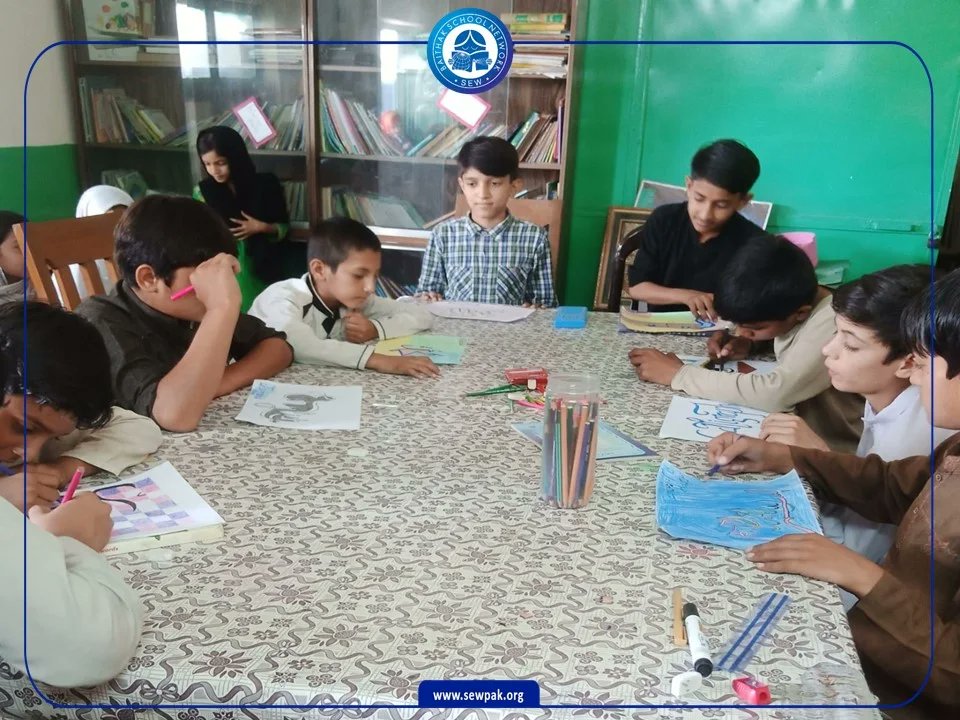 The majority of children from Baithak School's Islamabad campus were eager to explore the world of calligraphy during their summer break. To match their excitement, we introduced them to basic calligraphic techniques. 
#summercamp2023 #learningthroughfun #SupportBaithakSchools