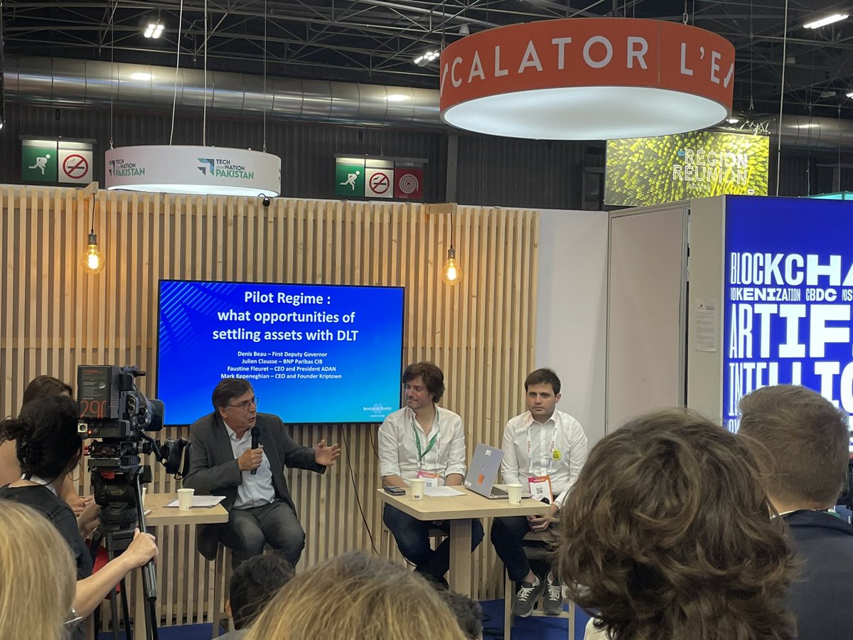 La Banque de France présente ses innovations à Vivatech. Visitez notre booth K44. Denis Beau anime une table ronde sur le régime pilote et l’enjeu des actifs de règlement. #MNBC