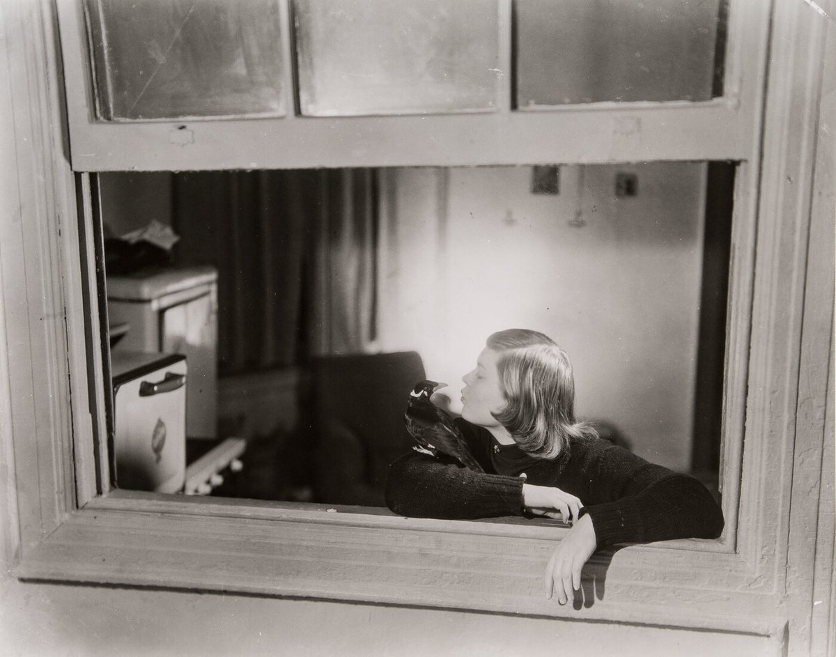 📷 Berenice Abbott, Greenwich Village Series, Girl with Mynah Bird, 1948