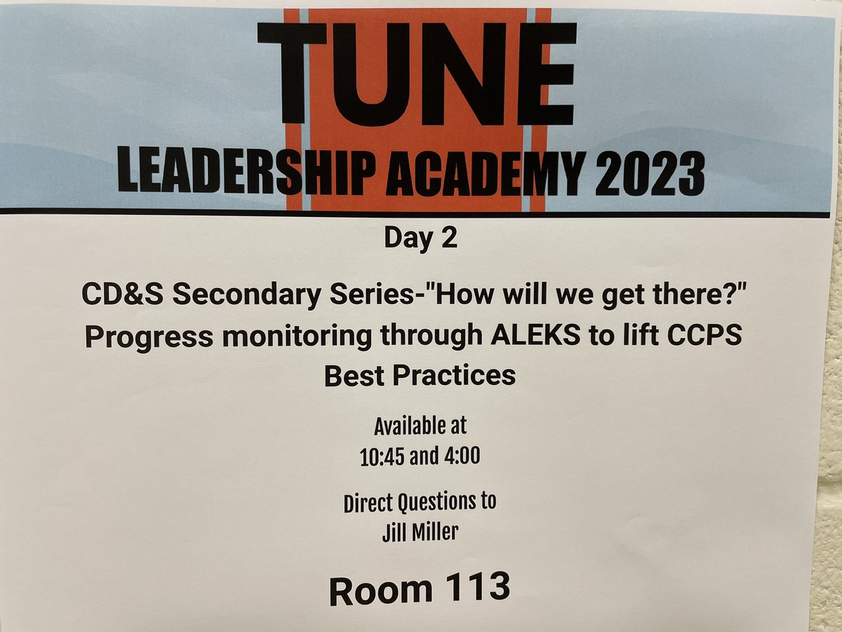 Great to be at the Chesterfield Co, VA <a href="/ccpsinfo/">Chesterfield Schools</a> #LeadershipAcademy to help Principals &amp; Ass’t Principals support their #mathteachers with #personalization and #ProgressMonitoring via #ALEKS.   <a href="/McGrawHillK12/">McGraw Hill PreK-12</a> #BestPractices