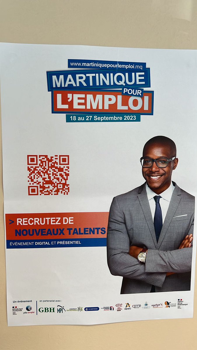 Lancement de la 3ème édition de MARTINIQUE POUR L'EMPLOI fruit du partenariat fort entre le GROUPE BERNARD HAYOT GBH et Pôle-Emploi Martinique qui aura lieu en Septembre 2023.

Merci de votre confiance ! #TousMobilisés #avecpoleemploi #martinique