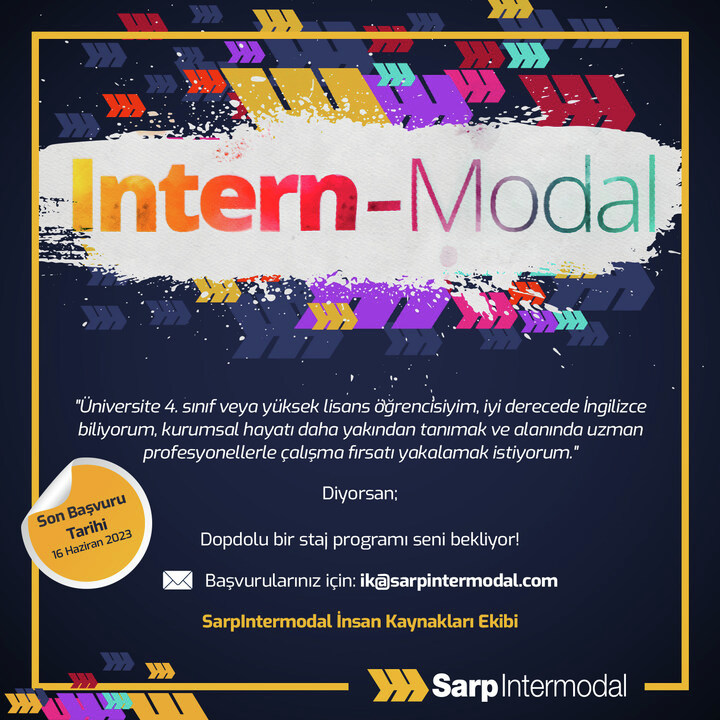 🎉Son 2 gün! Intern-Modal staj programı için başvurunu bekliyoruz!

👉🏻ik@sarpintermodal.com

#SarpIntermodal #İntermodal #Logistics #Lojistik #İnsanKaynakları #IK #HumanResources #HR #Staj #Stajyer #Intern #InternModal