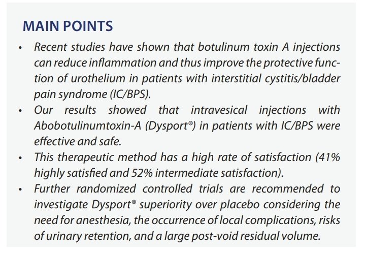 TurkJUrol's tweet image. Intravesical Injection of Abobotulinumtoxin-A in Patients with Bladder Pain Syndrome/Interstitial Cystitis 

Mohammad-Sajjad Rahnamai et al.

@HajebrahimiS

#AbobotulinumtoxinA #cystitis #interstitial #bladderpainsyndrome
#UroSoMe #MedTwitter #Urology

urologyresearchandpractice.org