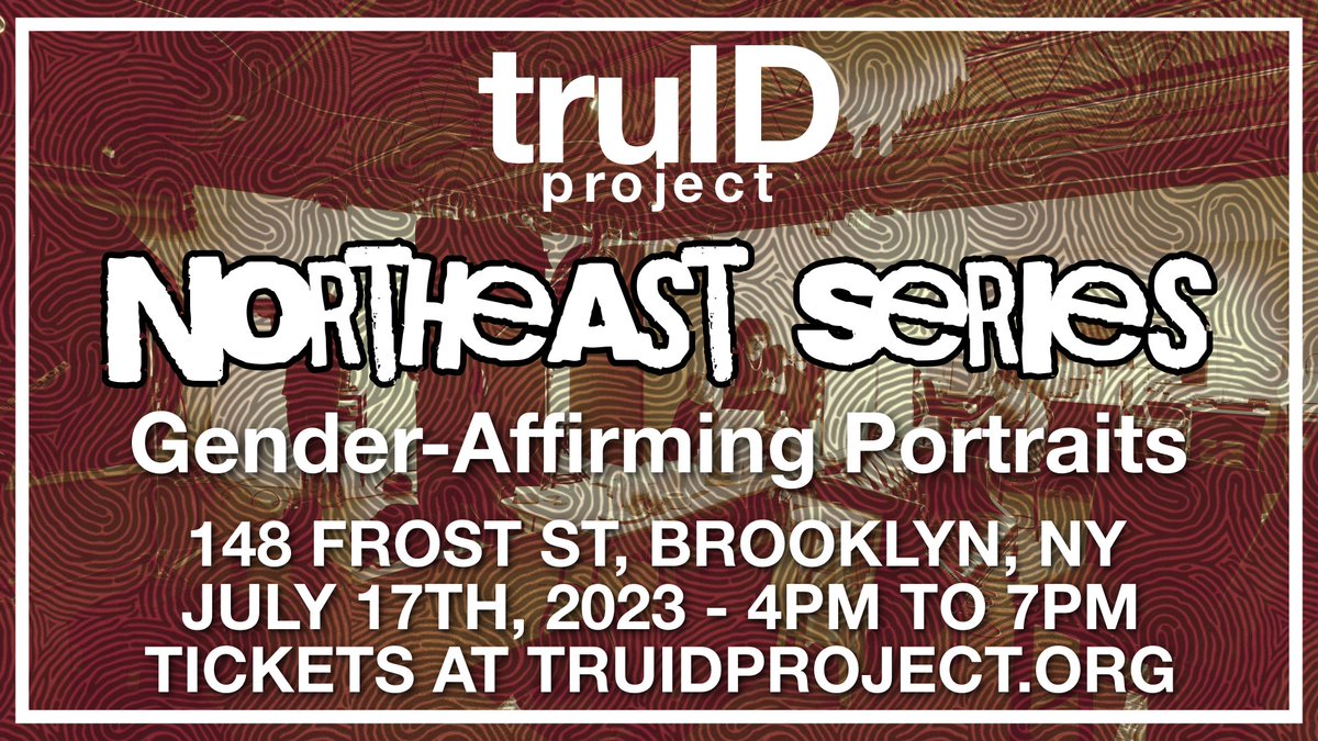 Just over a month until truID Project comes to New York! Spread the word, we're offering gender-affirming styling and portraits on a pay-what-you-can basis. Reserve your spot at the shoot now by going to truidproject.org/event-details-…

See you in Brooklyn! 🏳️‍⚧️🏳️‍🌈