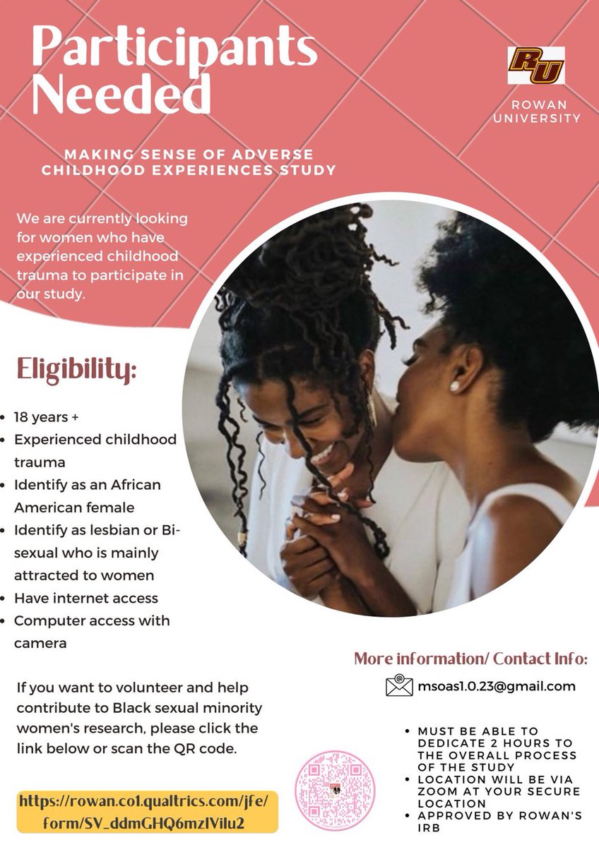 Black women needed! Please take my survey! Sharing would be greatly appreciated! Link in the bio!

#BlackWomen #LGBTQ #Childhoodtrauma #BlackWomeninresearch #blackwomenmatter #LGBThealth #BlackWomensHealth #Research #BlackReseach #blackgirls #blackgirls