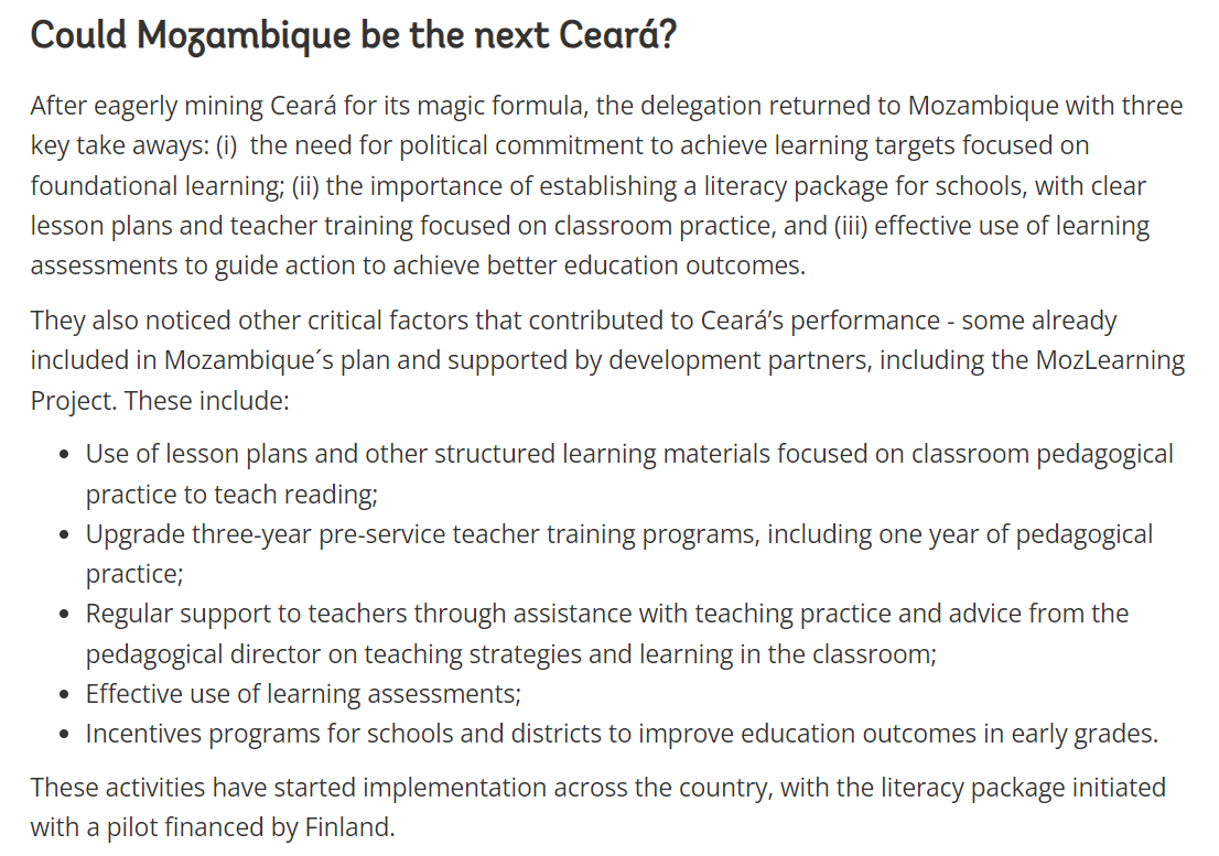 Mozambique is implementing some promising education reforms. blogs.worldbank.org/nasikiliza/cou… by @LoureiroAndre, Nhampossa, & @Safaa_elkogali