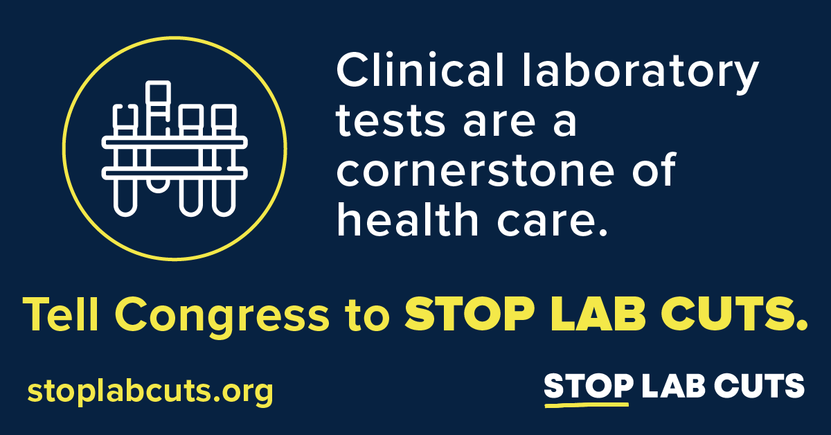 Screening and diagnostic tests performed by a #MedicalLaboratory inform life’s most important health care decisions. That’s why we’re urging Congress to #StopLabCuts by enacting the Saving Access to Laboratory Services Act this year: stoplabcuts.org. #IamASCLS #Labvocate