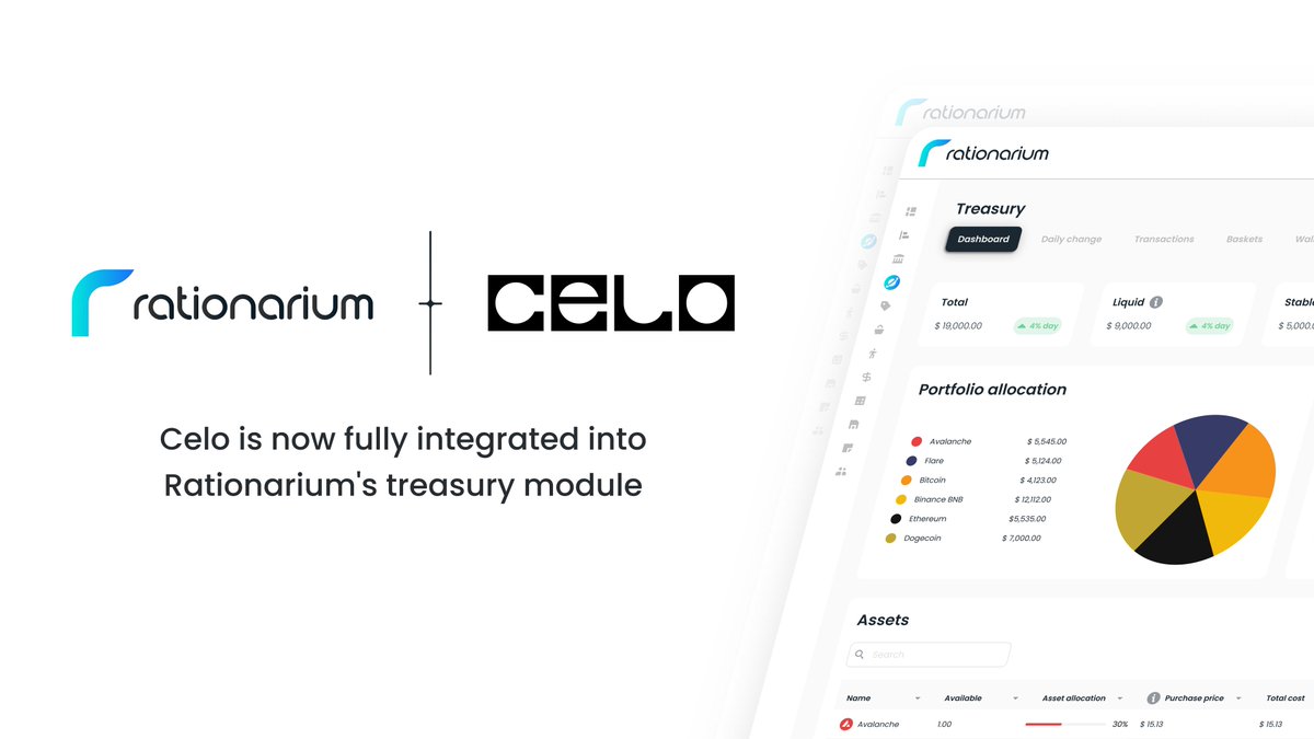 <a href="/rationarium/">Rationarium</a> has now fully integrated <a href="/CeloOrg/">Celo</a> into it's treasury module #web3 #celo