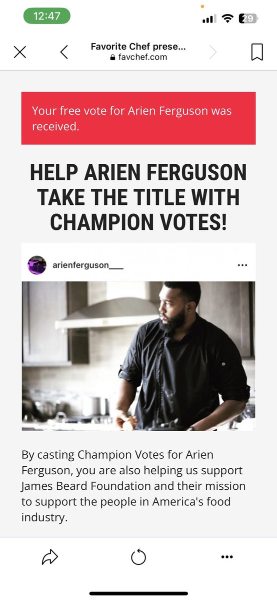 AuthorCamisha's tweet image. IT’S VOTING DAY!!!!!!

Cast your daily vote for Chef Arien

#favchef #hccs #tsu #chef #food #football #rp #cook #support #tribe

favchef.com/2023/arien-fer…