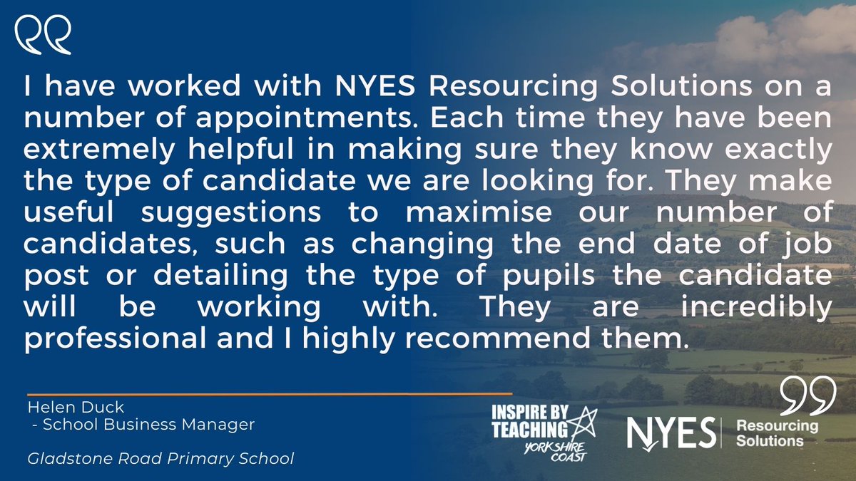 Are you looking for a new next teaching or education support role? We can help you!

The best part is, you don’t have to take our word for it, we have received incredible feedback from schools and candidates.

Get in touch: NYES.Resourcing@northyorks.gov.uk

#jobsineducation