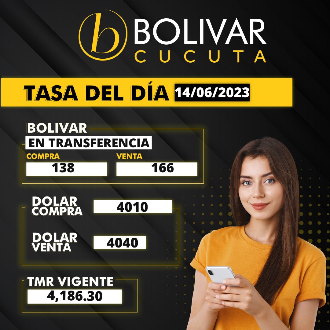 bolivarcucuta's tweet photo. PAGINA INFORMATIVA! 🗣

Síguenos
✅Facebook: https://t.co/VoNbcPti2z
✅Instagram: https://t.co/iVNDHeEiET… 
✅TikTok: https://t.co/ul6683xmeN…

#venezuela #tasadeldia #tasdadebolivaresencolombia #tasadeldolar #bolivaresapesos #bolivaresadolar https://t.co/UCAHKASqOT