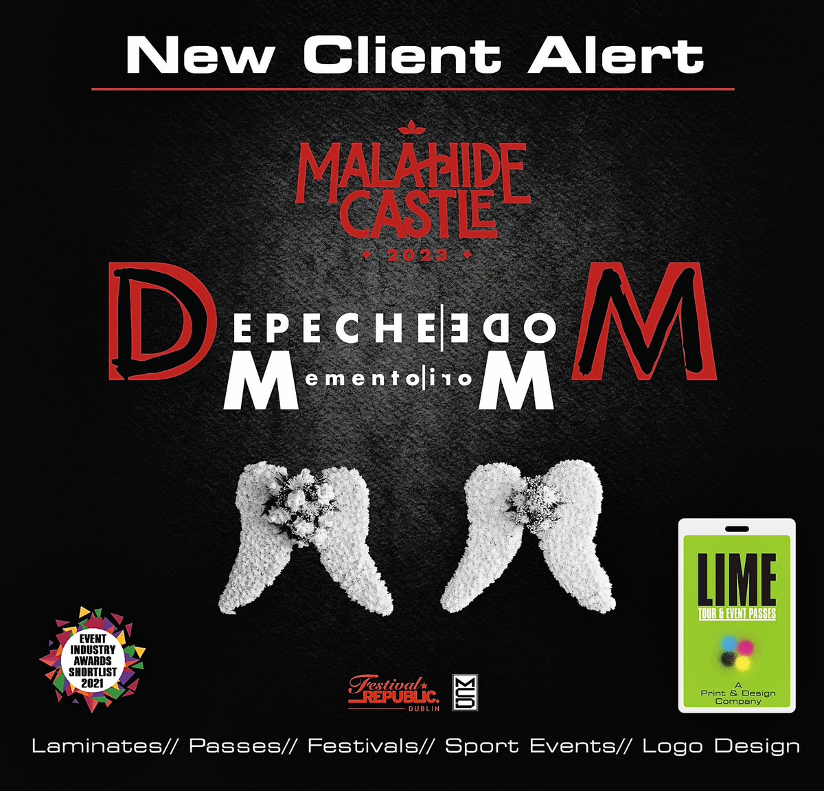 LimePasses's tweet photo. Absolutely over the moon to be supplying the passes for #malahidecastle featuring #depechemode tonight, best of luck with what’s sure to be a mind blowing gig 👌 #pass #laminate #aaa #vehiclepass #access #tm #gig #concert #ireland #irish @depechemode @MalahideCastleG https://t.co/Ktuu1SimhN