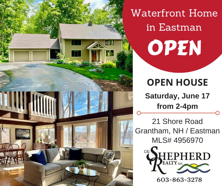 CGSheprealty's tweet photo. #OpenHouse Waterfront Home in Eastman! Join @CarolShepRealty at this post &amp; beam home w/ #waterviews &amp; #waterfrontage. Open Sat, Jun 17 from 2-4pm. Get directions &amp; more details -> https://t.co/df4YeVZSMt #newlisting #nhrealestate #lakefront #waterfronthomes #lakeviews #lakelife https://t.co/RVRn27ph9g