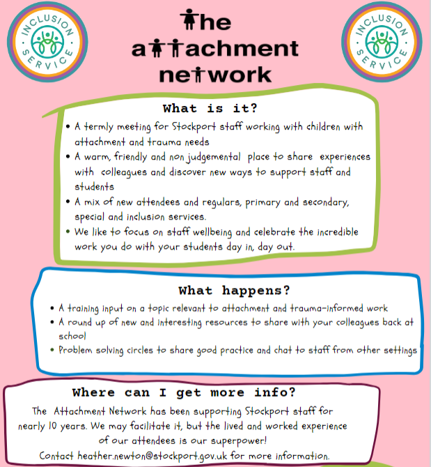 Stockport_IS's tweet image. Stockport schools! Places still available for our Summer #Attachment Network  #trauma  #CaredFor #transition padlet.com/StockportInclu…