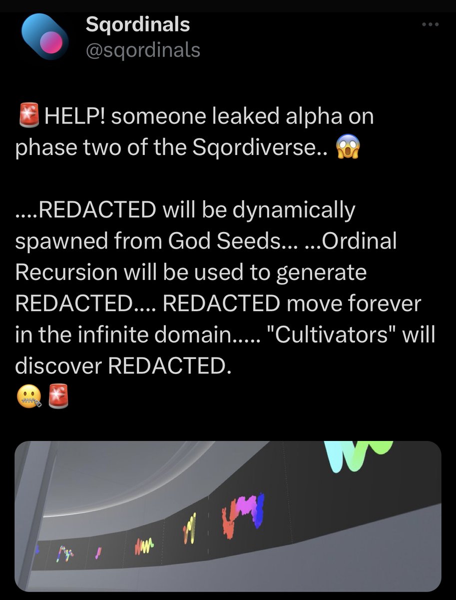 DEGEN REPLY (@degeneratereply) on Twitter photo BREAKING: <a href="/sqordinals/">Sqordinals (Reversions)</a> REVEALS REDACTED IS COMING - SPAWNED FROM THEIR FIRST COLLECTION GOD SEEDS BREAKING: <a href="/sqordinals/">Sqordinals (Reversions)</a> REVEALS REDACTED IS COMING - SPAWNED FROM THEIR FIRST COLLECTION GOD SEEDS