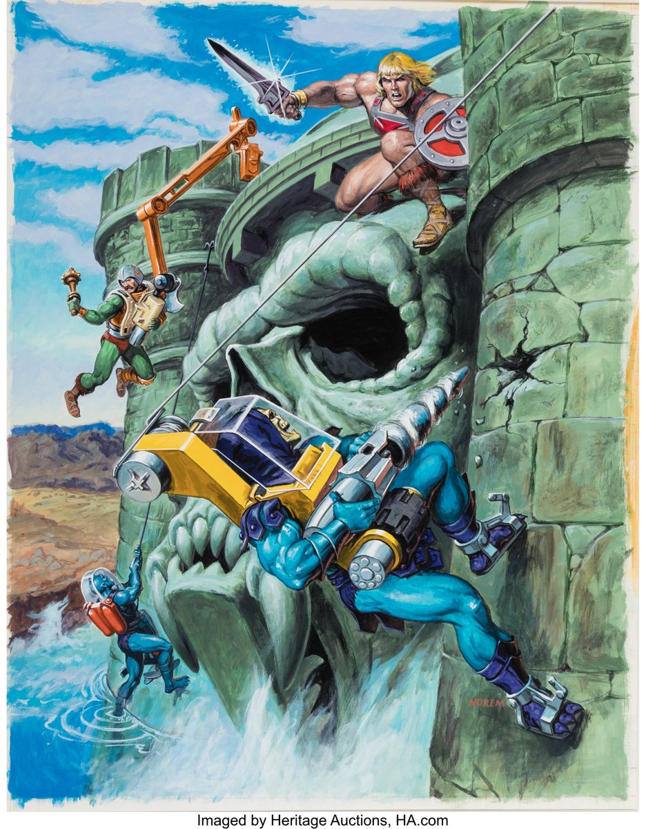 Earl Norem artwork for #MOTU Magazine, featuring Cliff Climber/Scubattack/Tower Tools  #MastersoftheUniverse