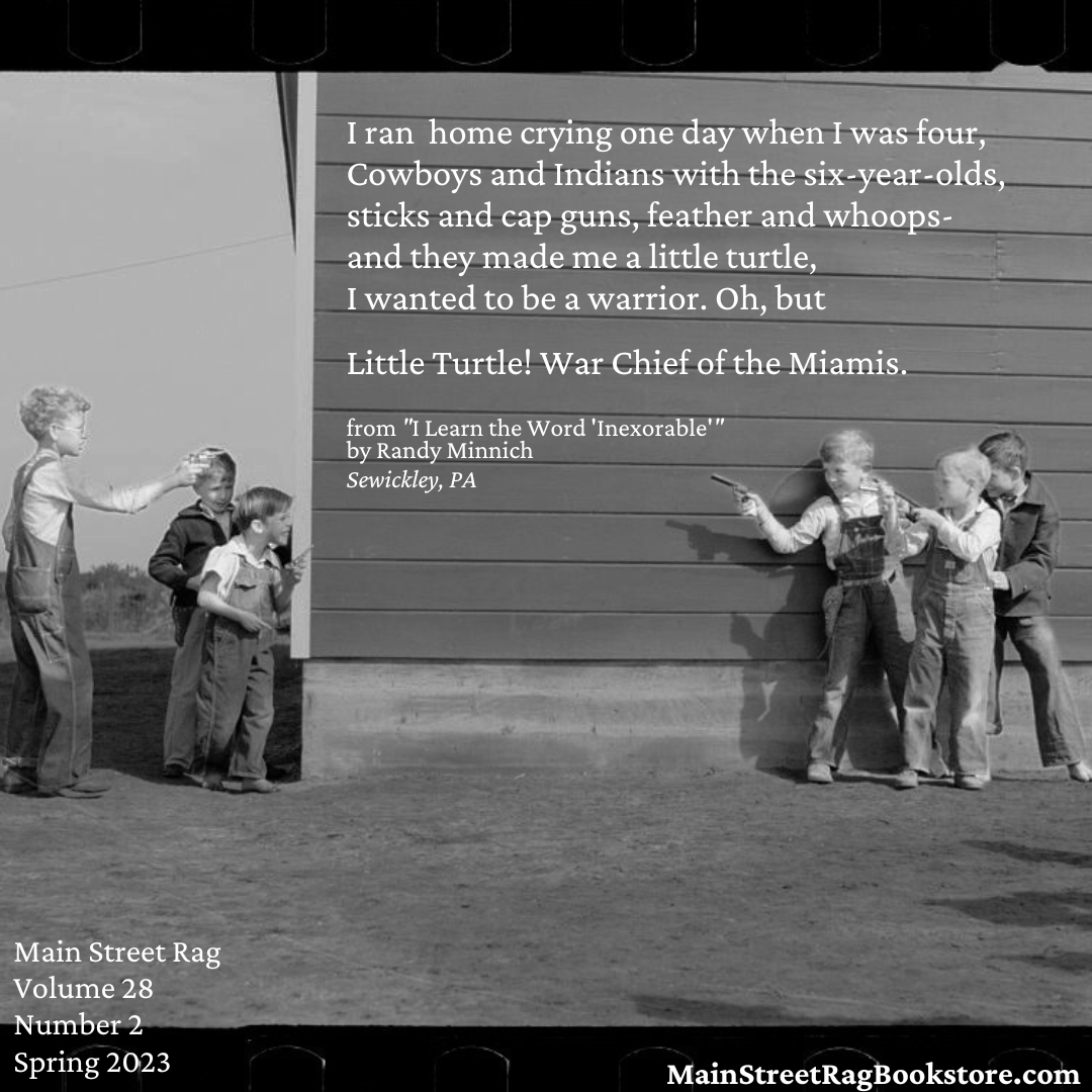 MainStreetRag's tweet photo. Main Street Rag | Spring 2023
.
Current Issue: https://t.co/655j5ZzCCl
.
Subscription: https://t.co/qN3TFJhQhO
.
#poetry #fiction #litmag #indielitmag #LittleTurtle #WarChief #Sewickley #Pennsylvania https://t.co/OWojKLaOWN