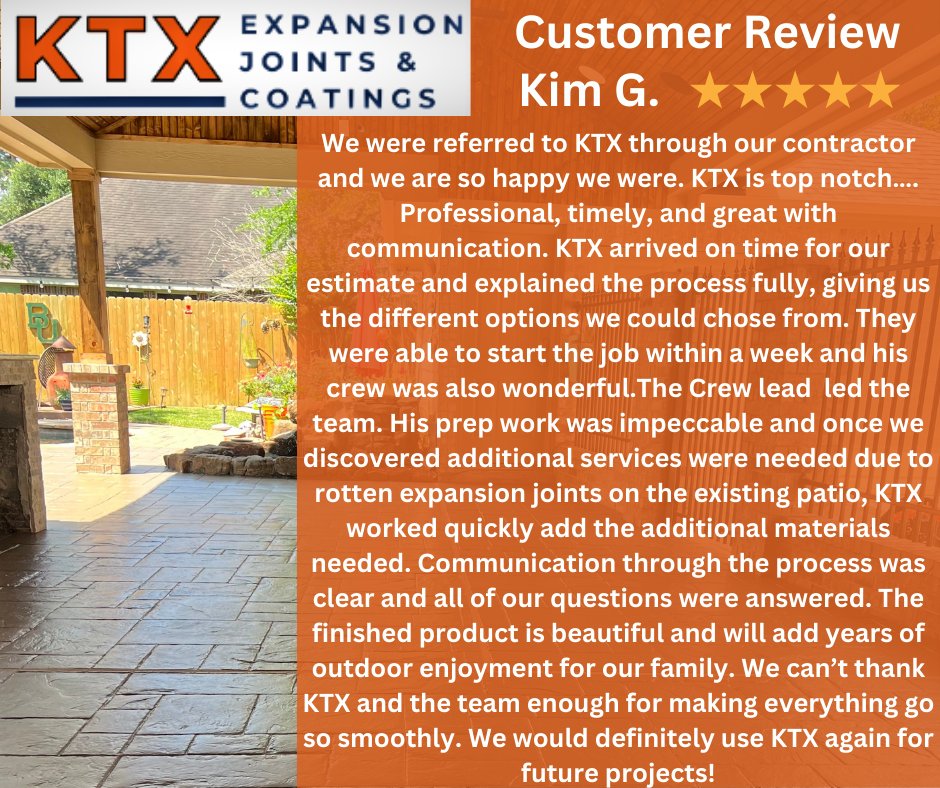 KTX Expansion Joints - Call 713-489-5229 or email us info@ktxexpansionjoints.com.
  Thank you Kim G!!! for the opportunity to bring your pool area back in shape for you and your family. It was such a pleasure to be apart of the transformation.
#KTXExpansionJoints #Nursesrule