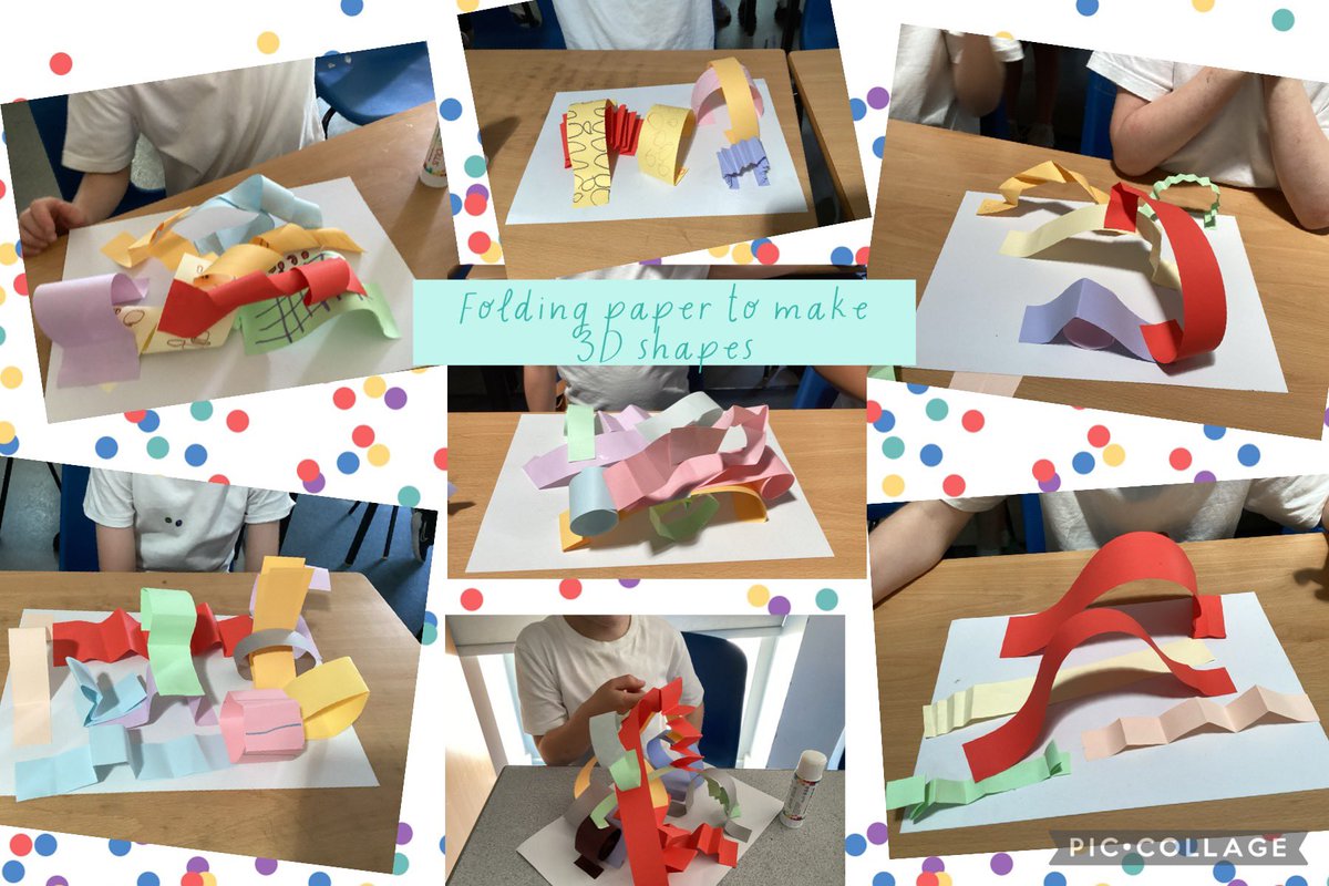 We are loving our new Art and Design unit ‘Sculpture and 3D: Paper play’. Here are the 3D drawings we created today by folding and rolling paper strips. 😊 @kapowprimary