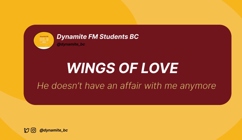 dynamite_fm's tweet photo. Tune in to Wings of love
This and every Thursday at 10pm-12am
Join the discussion and
Share your thoughts
#wingsoflove
#dynamitefm
#letsdiscuss https://t.co/qdZwzVG0lo