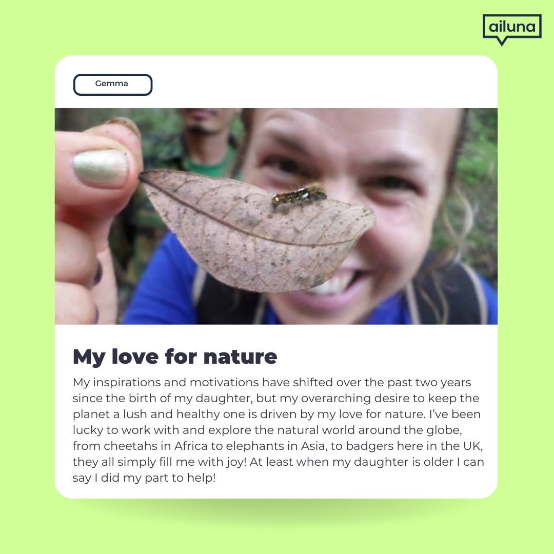 The #GreatBigGreenWeek is in full swing, and we're excited to share what inspires our team to tackle climate change. Part 2:
<a href="/gemannan/">Gemma Annan</a> #GreatBigGreenWeek #habitswithimpact #ClimateAction #ThinkingGreen #ukbusiness