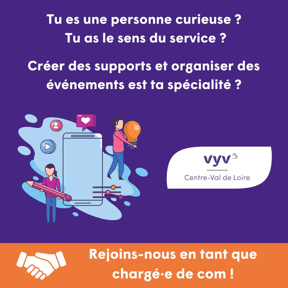 VYV³ Centre-Val de Loire (@vyv3cvl) on Twitter photo #RECRUTEMENT Notre service #communication et #recherche recrute 1 chargé·e de communication en #CDI à Tours basé à Tours-Nord et <a href="/mametours/">MAME</a>.
📨 Postuler : vyv3cvl.nous-recrutons.fr/poste/nx60iocg…
👍 Nos avantages : cvl.vyv3.fr/recrutement #RECRUTEMENT Notre service #communication et #recherche recrute 1 chargé·e de communication en #CDI à Tours basé à Tours-Nord et <a href="/mametours/">MAME</a>.
📨 Postuler : vyv3cvl.nous-recrutons.fr/poste/nx60iocg…
👍 Nos avantages : cvl.vyv3.fr/recrutement